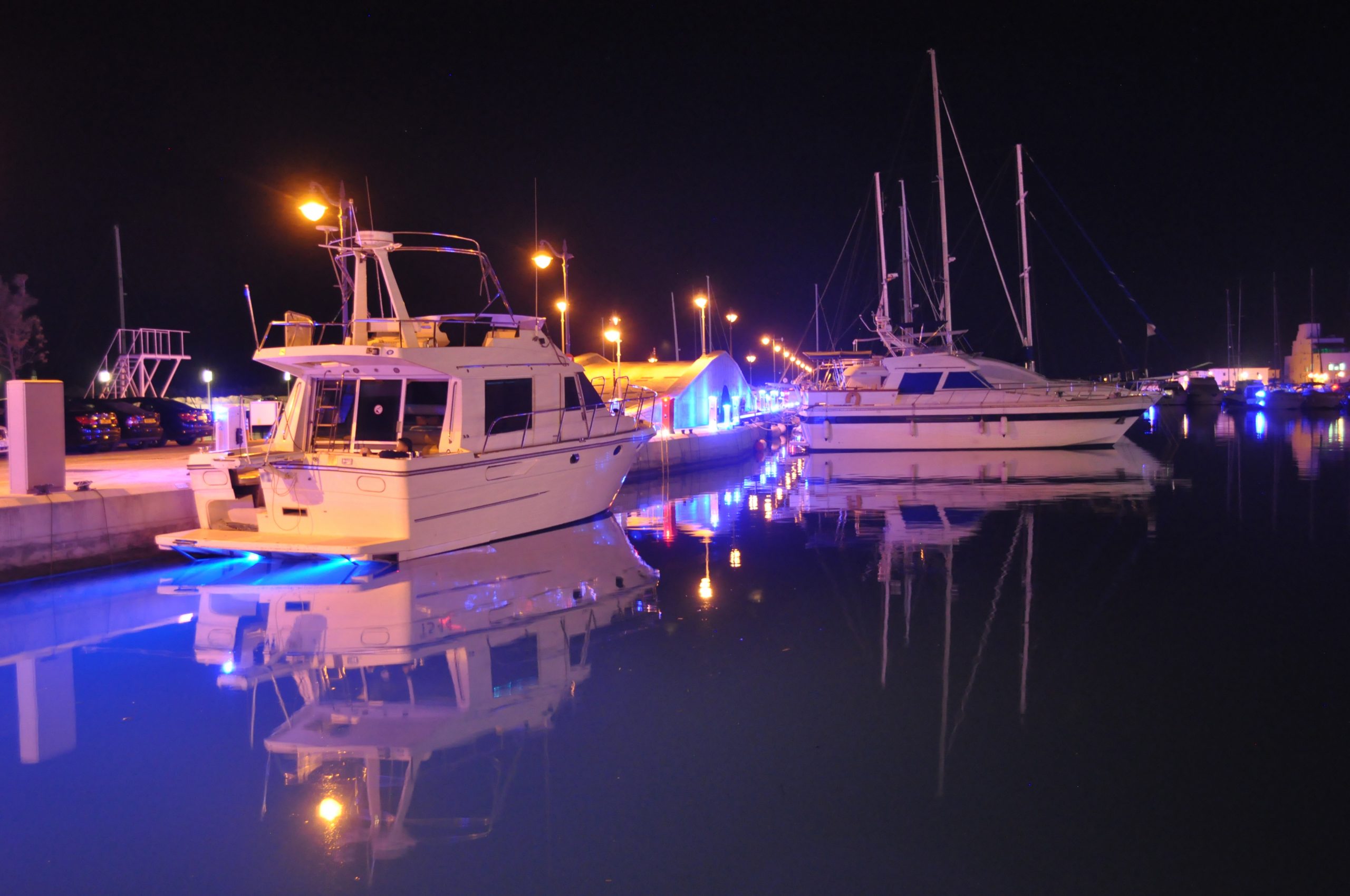 The beautiful Night Limassol Marina in Cyprus
